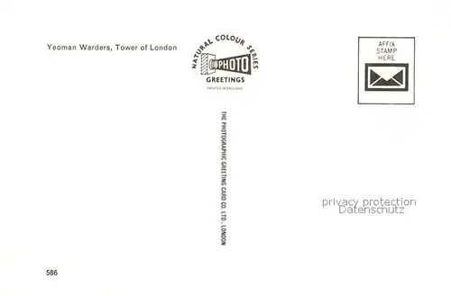 AK / Ansichtskarte Leibgarde_Wache Yeoman Warders Tower of London  