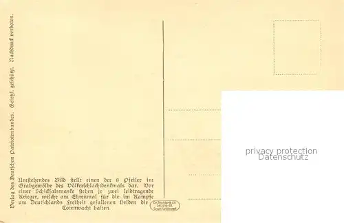 AK / Ansichtskarte Leipzig Voelkerschlachtdenkmal Kryptapfeiler Totenwache Leipzig