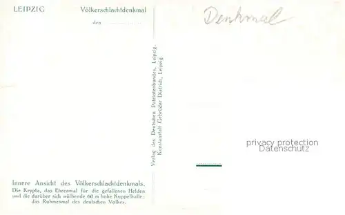 AK / Ansichtskarte Leipzig Innere Ansicht des Voelkerschlachtdenkmal Illustration Leipzig