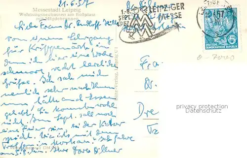 AK / Ansichtskarte Leipzig Rossplatz Maegdebrunnen Nachtaufnahme Leipzig