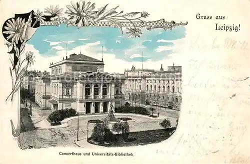 AK / Ansichtskarte Leipzig Concerthaus Universitaetsbibliothek Leipzig