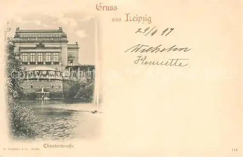AK / Ansichtskarte Leipzig Theaterterrasse Leipzig