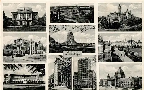 AK / Ansichtskarte Leipzig Voelkerschlachtdenkmal Neues Rathaus altes Augusteum Leipzig