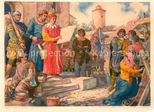 AK / Ansichtskarte Leipzig Leipziger Messe Marktrecht Kuenstler Erich Gruner Leipzig