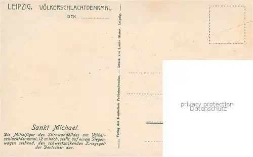 AK / Ansichtskarte Leipzig Voelkerschlachtdenkmal Sankt Michael Leipzig