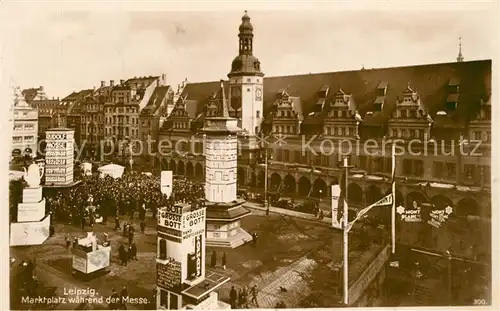 AK / Ansichtskarte Leipzig Marktplatz zur Messezeit Leipzig