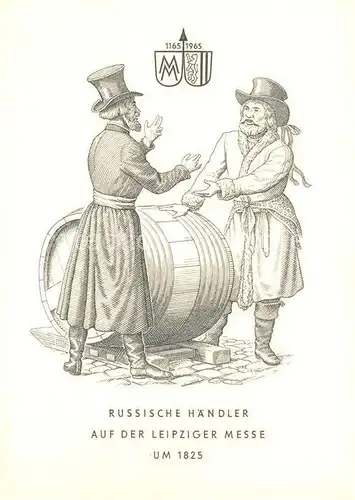 AK / Ansichtskarte Leipzig Russische Haendler Leipziger Messe Zeichnung Leipzig