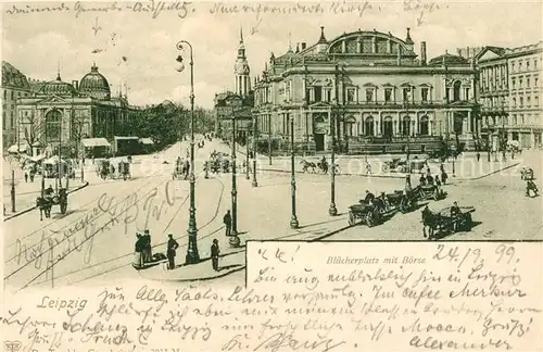 AK / Ansichtskarte Leipzig Bluecherplatz Boerse Leipzig