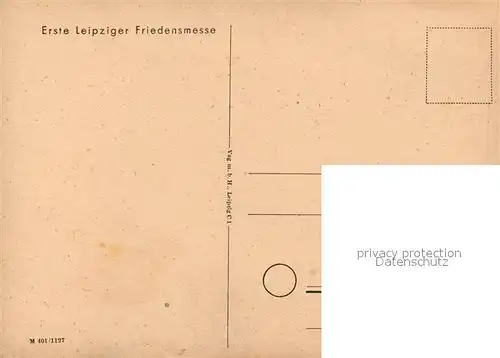 AK / Ansichtskarte Leipzig Erste Leipziger Friedensmesse Zeichnung Leipzig