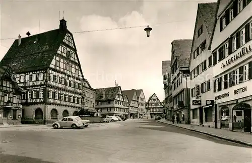 AK / Ansichtskarte Leonberg_Wuerttemberg Marktplatz Fachwerkhaeuser Altstadt Leonberg Wuerttemberg