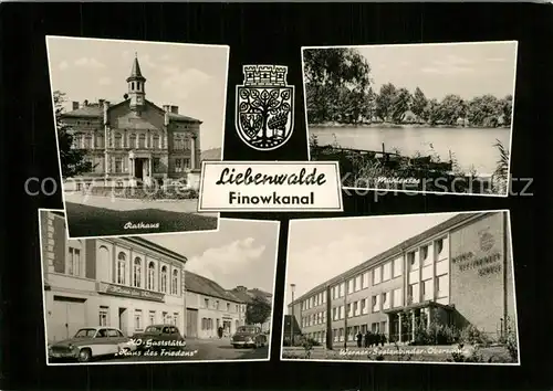 AK / Ansichtskarte Liebenwalde Finowkanal Rathaus Muehlensee HOG Haus des Friedens Werner Seelenbinder Oberschule Liebenwalde