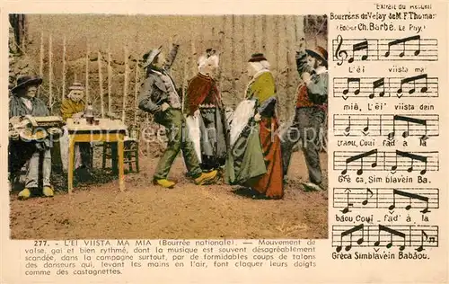 AK / Ansichtskarte Liederkarte L Ei Viista Ma Mia Bourree Nationale  Liederkarte