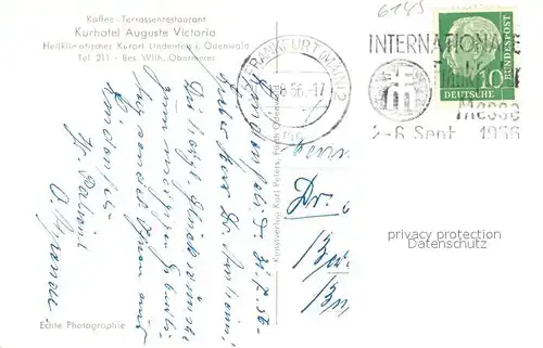 AK / Ansichtskarte Lindenfels_Odenwald Panorama mit Kurhotel Auguste Victoria Lindenfels Odenwald