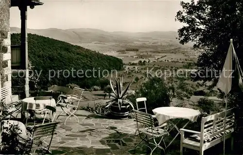 AK / Ansichtskarte Lindenfels_Odenwald Fremdenheim Weinklause Haus Luginsland Terrasse Fernsicht Lindenfels Odenwald