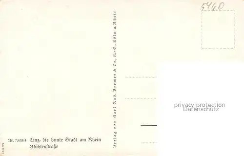 AK / Ansichtskarte Linz_Rhein Muehlenstrasse Die bunte Stadt am Rhein Kuenstlerkarte Linz_Rhein