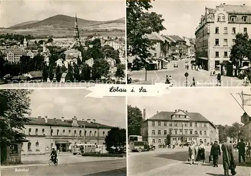 AK / Ansichtskarte Loebau_Sachsen Panorama Bahnhofstr Bahnhof  Loebau Sachsen