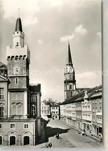 AK / Ansichtskarte Loebau_Sachsen Nicolaistrasse mit Rathaus Loebau Sachsen