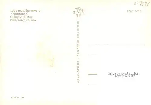 AK / Ansichtskarte Luebbenau_Spreewald Kahnstation  Luebbenau Spreewald