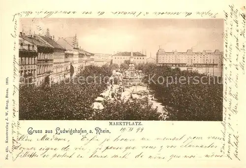 AK / Ansichtskarte Ludwigshafen_Rhein Marktplatz Ludwigshafen Rhein