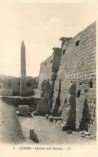 AK / Ansichtskarte Luxor_Louqsor_Louksor Obelisk Statuen 