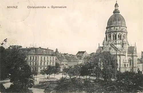 AK / Ansichtskarte Mainz_Rhein Christuskirche und Gymnasium Mainz Rhein