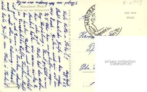 AK / Ansichtskarte Manebach Panorama von der Helenenruh Manebach