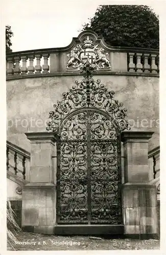 AK / Ansichtskarte Meersburg_Bodensee Schloss Eingang Gusseisernes Tor Meersburg Bodensee