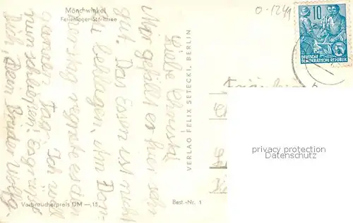 AK / Ansichtskarte Moenchwinkel Ferienlager Stoeritzsee Moenchwinkel