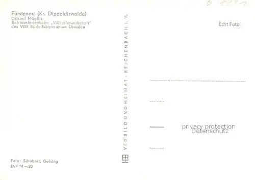 AK / Ansichtskarte Mueglitz_Fuerstenwalde Betriebsferienheim Voelkerfreundschaft Mueglitz_Fuerstenwalde