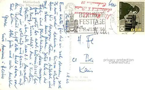 AK / Ansichtskarte Muehlenbeck Die Moenchmuehle Muehlenbeck