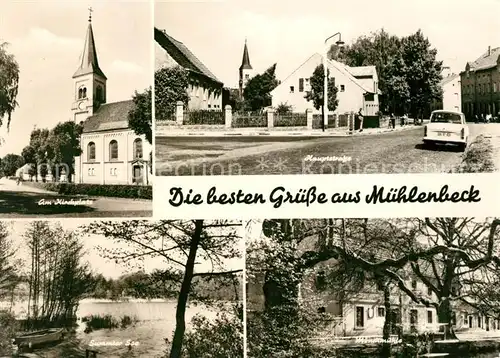 AK / Ansichtskarte Muehlenbeck Kirche Hauptstrasse Summter Moenchmuehle Muehlenbeck