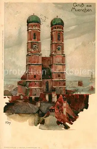 AK / Ansichtskarte Muenchen Frauenkirche Kuenstlerkarte Muenchen