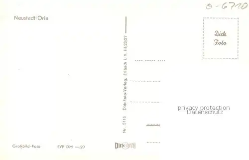 AK / Ansichtskarte Neustadt_Orla Ortsansicht Kirche Neustadt_Orla