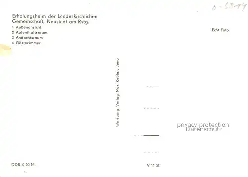 AK / Ansichtskarte Neustadt_Rennsteig Erholungsheim Landeskirchliche Gemeinschaft Neustadt_Rennsteig