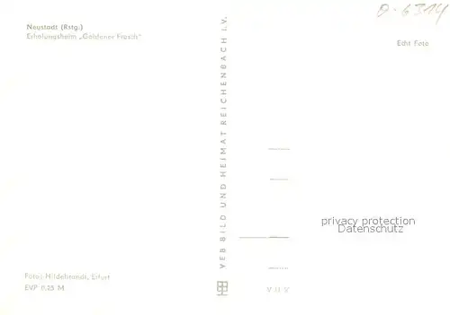 AK / Ansichtskarte Neustadt_Rennsteig Erholungsheim Goldener Frosch Neustadt_Rennsteig