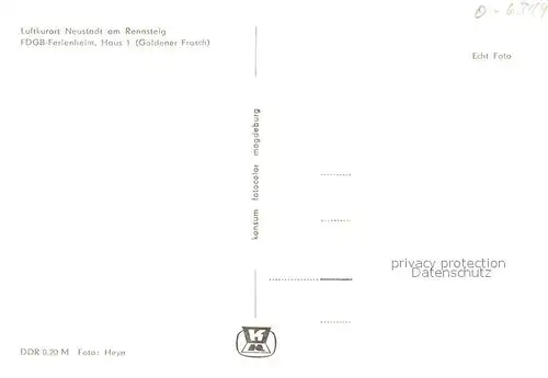 AK / Ansichtskarte Neustadt_Rennsteig FDGB Ferienheim  Neustadt_Rennsteig