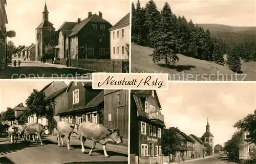 AK / Ansichtskarte Neustadt_Rennsteig Kuhtrieb Kirche Panorama Neustadt_Rennsteig