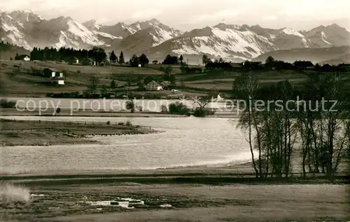 AK / Ansichtskarte Niedersonthofen Niedersonthofener See mit Allgaeuer Hochgebirge Niedersonthofen