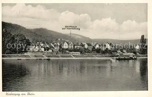 AK / Ansichtskarte Niederspay Panorama Gasthaus zur Marksburg Niederspay