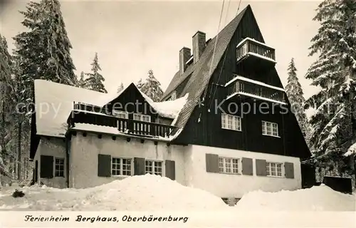 AK / Ansichtskarte Oberbaerenburg_Baerenburg Ferienheim Berghaus im Winter Oberbaerenburg Baerenburg