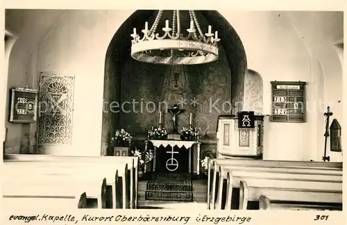 AK / Ansichtskarte Oberbaerenburg_Baerenburg Evangelische Kapelle Innenansicht Altar Oberbaerenburg Baerenburg