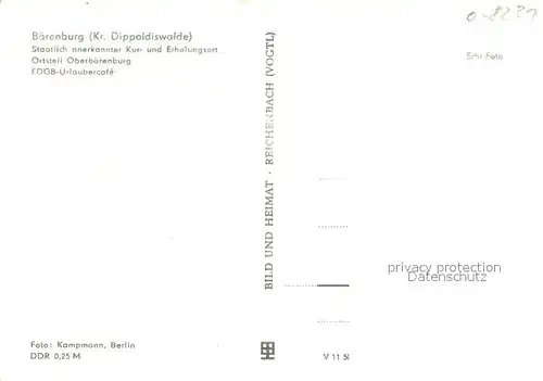 AK / Ansichtskarte Oberbaerenburg_Baerenburg FDGB Urlauber Cafe Oberbaerenburg Baerenburg