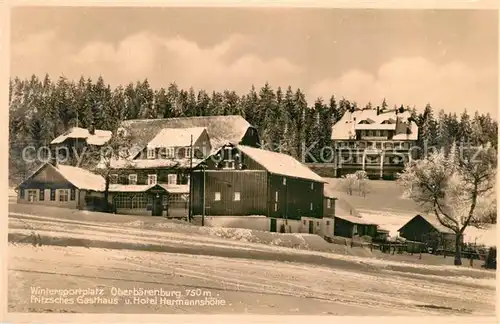 AK / Ansichtskarte Oberbaerenburg_Baerenburg Wintersportplatz Gasthaus Hermennhoehe Oberbaerenburg Baerenburg