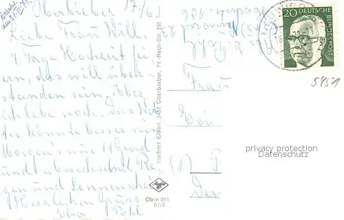 AK / Ansichtskarte Oberbieber Landschaftspanorama Blick vom Koeppel Oberbieber