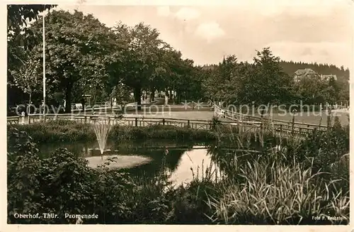 AK / Ansichtskarte Oberhof_Thueringen Promenade Park Teich Oberhof Thueringen