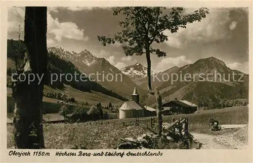 AK / Ansichtskarte Oberjoch mit Rotspitze Entschenkopf und Imberger Horn Oberjoch