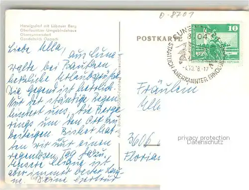 AK / Ansichtskarte Oberlausitz_Region Herwigsdorf mit Loebauer Berg Umgebindehaus Obercunnersdorf Gondelteich Oppach Oberlausitz_Region