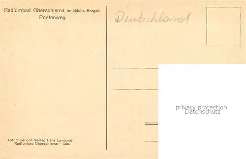 AK / Ansichtskarte Oberschlema_Erzgebirge Landschaftspanorama Poetenweg Wald Oberschlema_Erzgebirge