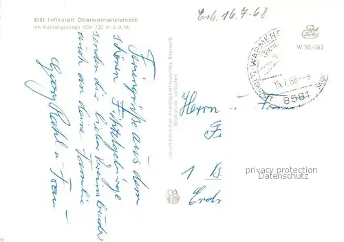 AK / Ansichtskarte Oberwarmensteinach Panorama Oberwarmensteinach