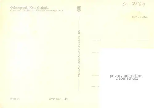 AK / Ansichtskarte Ochsensaal Gasthof Froehlich FDGB Vertragshaus Ochsensaal